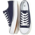 thumbnail image 1 of Women's Platform White Canvas Shoes - Comfort Lace-Up Fashion Sneakers, 1 of 13