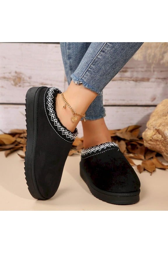 Women's Platform Winter Snow Boots - Heavily Insulated With Thinsulate Lining, Soft Cushioned Insole For All-Day Comfort, Non-Slip Traction, Thickened Flat Soles, Slip-On Design For Easy Entry