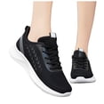 thumbnail image 1 of Women's Platforms Knit Slip On Sneakers Lace up Wide Toe Box Casual Running Shoes Breathable Non Slip Athletic Shoes, 1 of 5