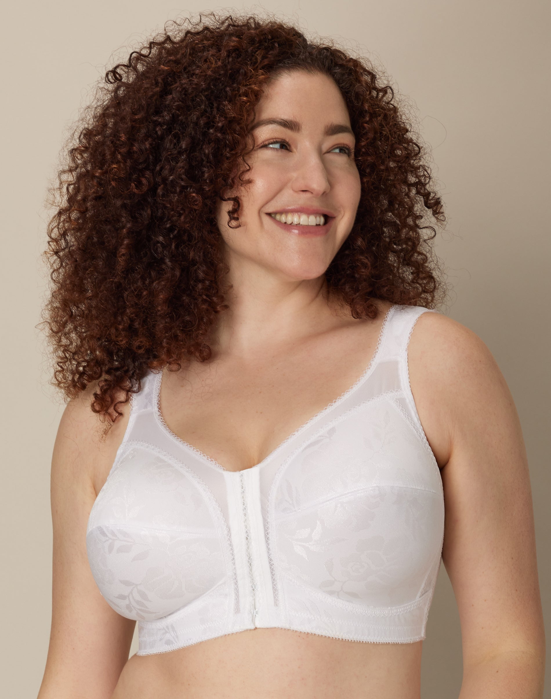 Playtex Wirefree Bra 18 Hour 4695 Front-Close With Flex Back M Frame Breathable Women's