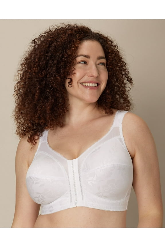 Wirefree Bra 18 Hour 4695 Front-Close With Flex Back M Frame Breathable Women's