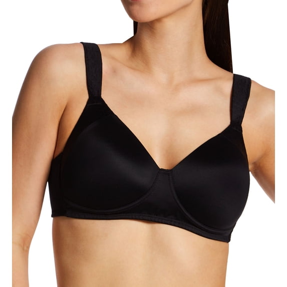 Women's Playtex 4707 Secrets Perfectly Smooth Wirefree Bra (Black Side Panel 36DDD)