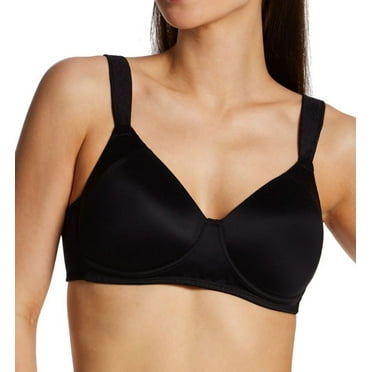 Women's Playtex 4707 Secrets Perfectly Smooth Wirefree Bra (Black Side Panel 44D)