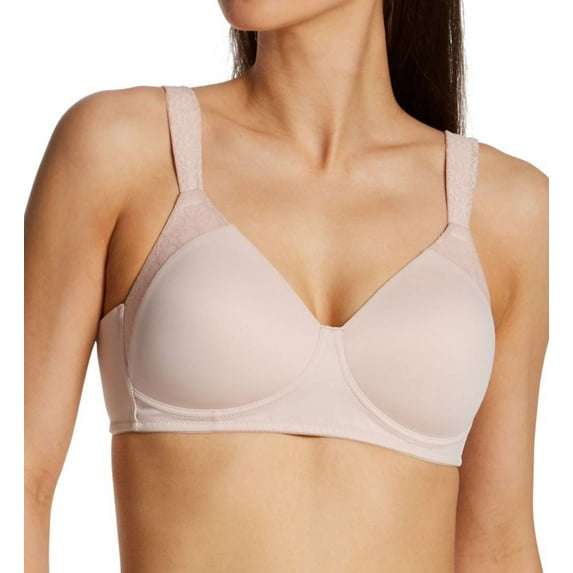 Women's Playtex 4707 Secrets Perfectly Smooth Wirefree Bra (Sandshell Side Panel 42DDD)