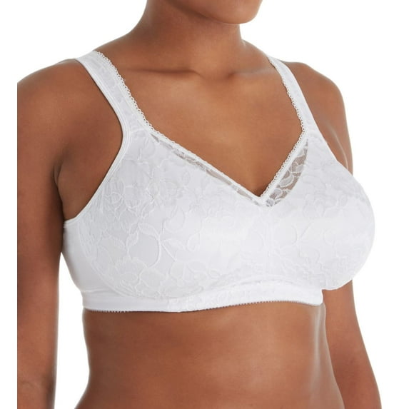 Women's Playtex 4716 18 Hour Beautiful and Breathable Wirefree Bra (White 40DD)