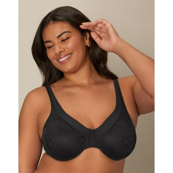 Playtex Secrets Ultra Soft No Poke Dreamwire Underwire Bra Black 38C Women's
