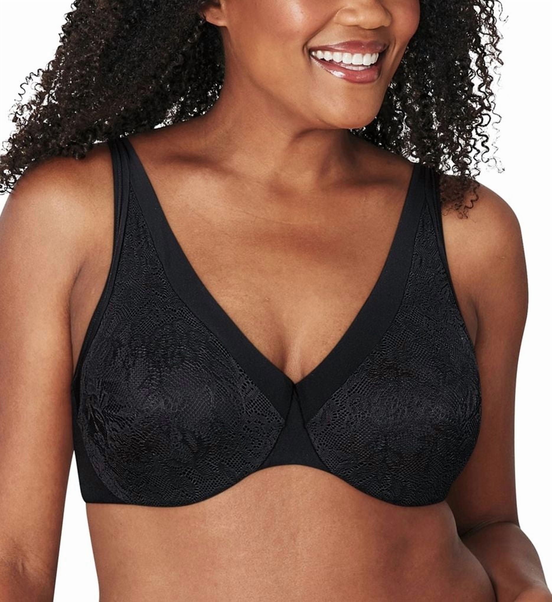 Women's Playtex 4833 Ultra Soft No Poke Dreamwire Underwire Bra (Black 42DD)