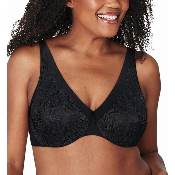Women's Playtex 4833 Ultra Soft No Poke Dreamwire Underwire Bra (Black 44D)