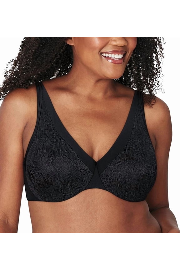Women's Playtex 4833 Ultra Soft No Poke Dreamwire Underwire Bra (Black 44D)