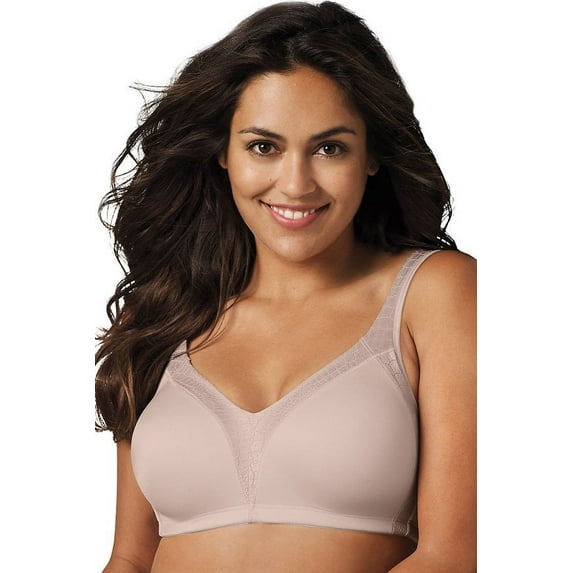 Women's Playtex 4E77 18 Hour Back Smoother Wirefree Bra (Sandshell 40B)
