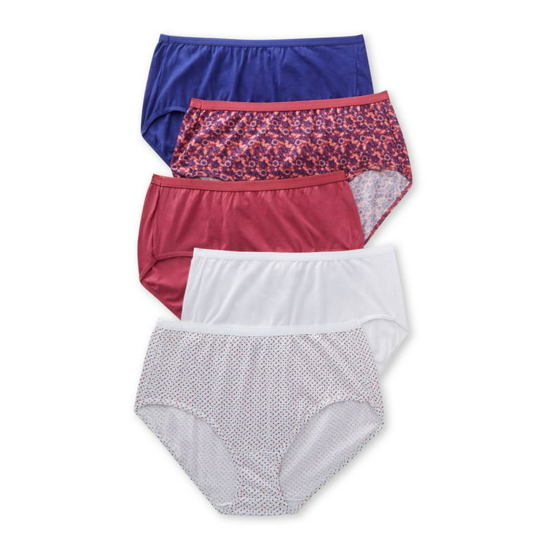  Comfort Choice Womens Plus Size Cotton Brief 5-Pack Underwear  - 11