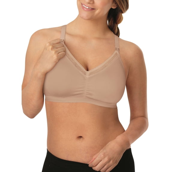 Women's Playtex US3002 Shaping Foam Wirefree Nursing Bra with Lace (Cafe Au Lait S)