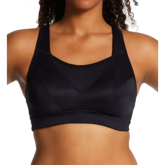 Women's Playtex US4221 Bounce Control Wire Free Sports Bra (Black 42D)