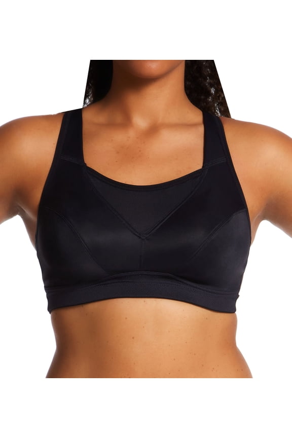 Women's Playtex US4221 Bounce Control Wire Free Sports Bra (Black 46D)