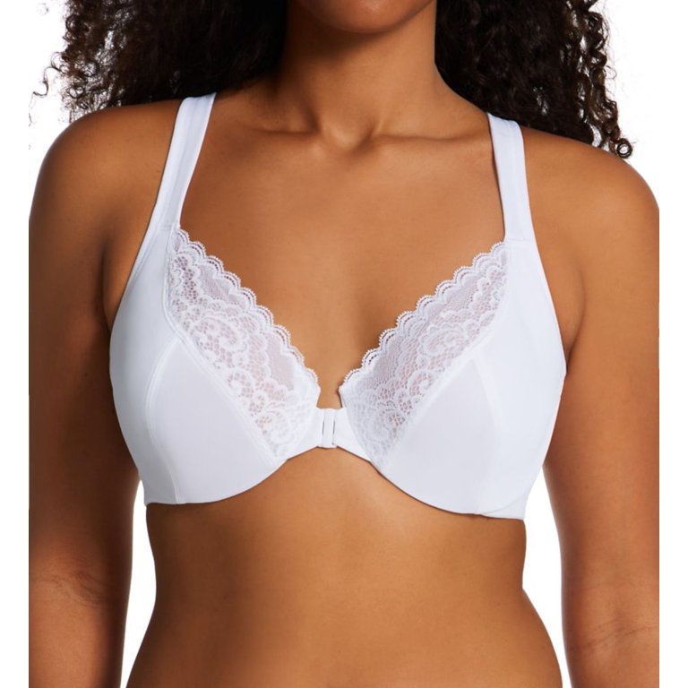 Women's Playtex US4423 Front Close No Poke Dreamwire Bra (White 44G)