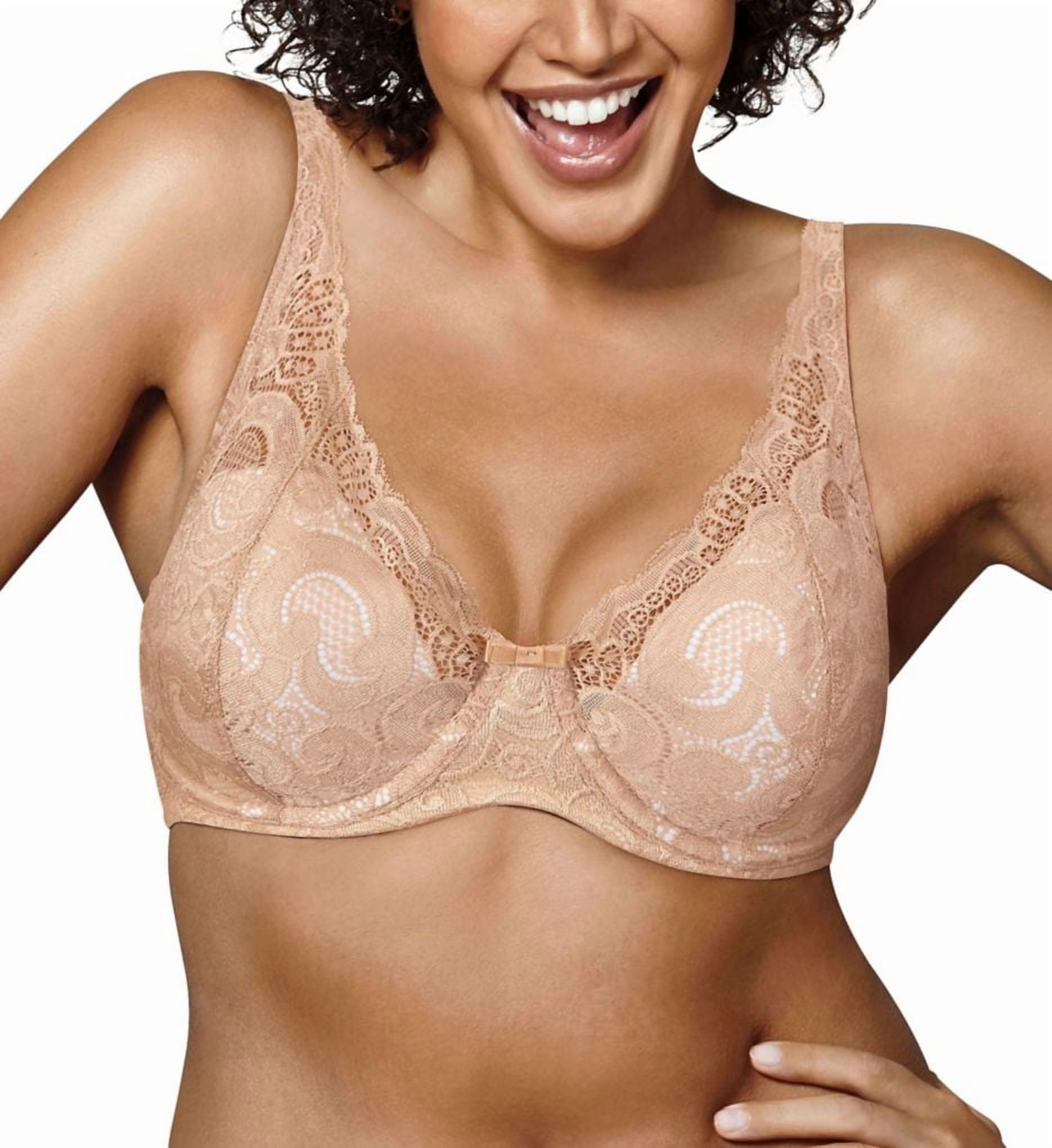 Women's Playtex US4514 Love My Curves Thin Foam with Lace Underwire Bra (Cafe/Ivory Pearl 42DDD)
