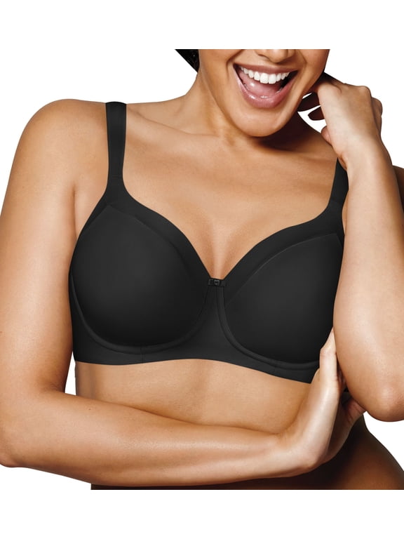 Women's Playtex US4824 Shape Lined Balconette Wirefree Bra (Black 42C)