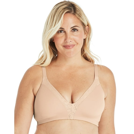 Women's Playtex US4832 Playtex Secrets Ultra Soft Comfort Wirefree Bra (Almond M (D/DD))