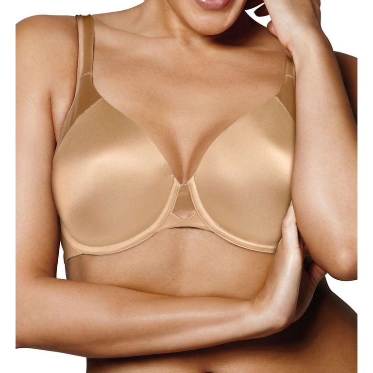Playtex Women's Love My Curves Side Smoothing Wirefree Bra 38C Nude - Full Coverage T-Shirt Bra With Support