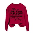 thumbnail image 1 of Women's Please Don't Be Rude Lettering Printed Round Neck Long Sleeve Sweatshirt, 1 of 2
