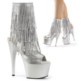 thumbnail image 1 of 7" Heel, 2 3/4" PF Open Toe/Heel Ankle Boot, Side Zip - Slv Metallic Pu-Slv/Slv Matte, 7, 1 of 4