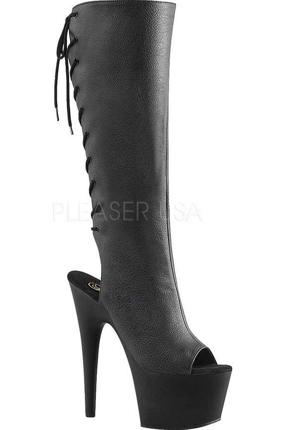 Women's Pleaser Adore 2018 Open-Toe Knee-High Boot