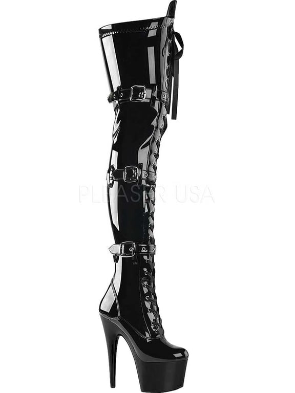 Women's Pleaser Adore 3028 Lace-Up Thigh-High Boot