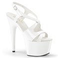 thumbnail image 1 of 7" Heel, 2 3/4" PF Criss Cross Slingback Sandal - Wht Pat/Wht, 6, 1 of 2