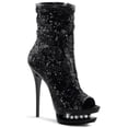 thumbnail image 1 of 6" Sequined Open Toe Ankle Boot - Blk Sequins/Blk, 10, 1 of 2