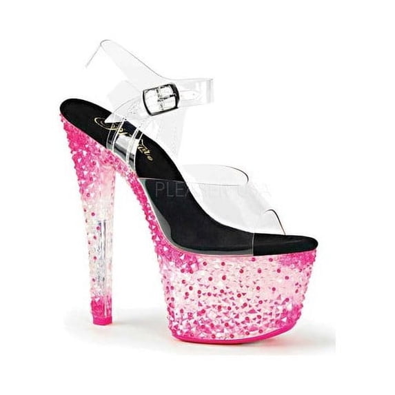Women's Pleaser Crystalize 308PS Platform Ankle-Strap Sandal