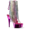 thumbnail image 1 of *6" Heel, 1 3/4" PF Open Toe/Heel Lace-Up Fringe Ankle Boot - Clr-Multi/Fuchsia Chrome, 10, 1 of 2