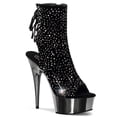 thumbnail image 1 of 6" Heel, 1 3/4" PF Open Toe/ Back Ankle Boot - Blk Velvet-Pewter RS/ Pewter Chrome, 5, 1 of 2