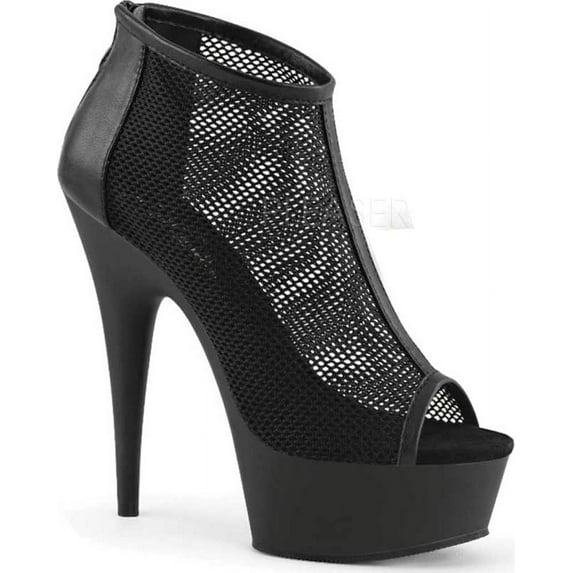 Women's Pleaser Delight 600-12 Peep Toe Mesh Bootie