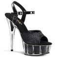 thumbnail image 1 of 6" Heel, 1 3/4" Glitter Filled PF Ankle Strap Sandal - Blk Gltr/Blk Gltr, 10, 1 of 2
