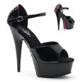 thumbnail image 1 of 6" Heel, 1 3/4" PF DELIGHT-660FH, - Blk-H. Pink Pat/Blk, 14, 1 of 4