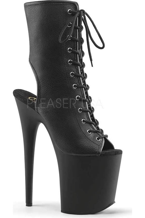 Women's Pleaser Flamingo-1016 Lace Up Open Toe Bootie