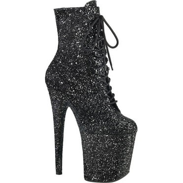 Women's Pleaser Flamingo 1020GWR Glitter Platform Mid Calf Boot