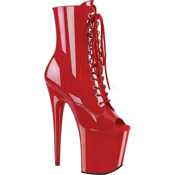 Women's Pleaser Flamingo-1021 Lace Up Open Toe Boot