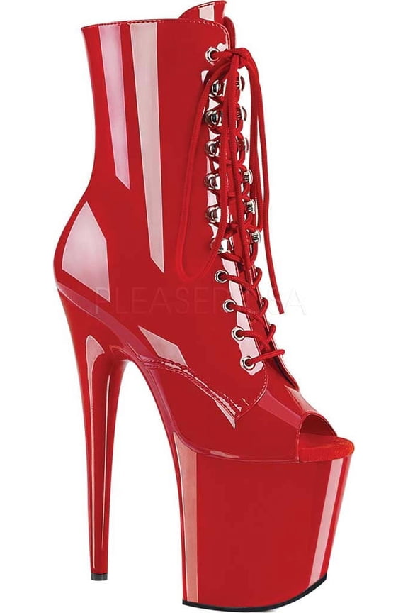 Women's Pleaser Flamingo-1021 Lace Up Open Toe Boot