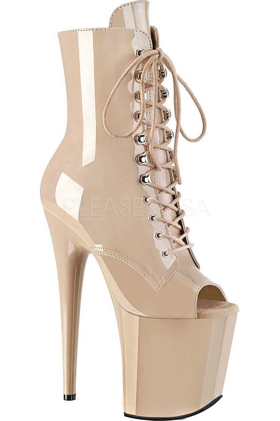 Women's Pleaser Flamingo-1021 Lace Up Open Toe Boot