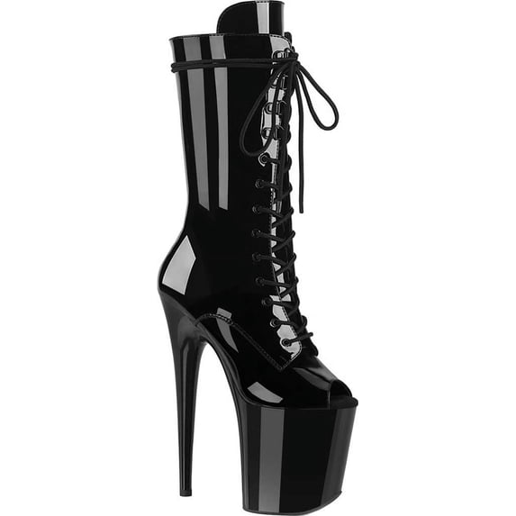 Women's Pleaser Flamingo 1051 Mid Calf Open Toe Bootie