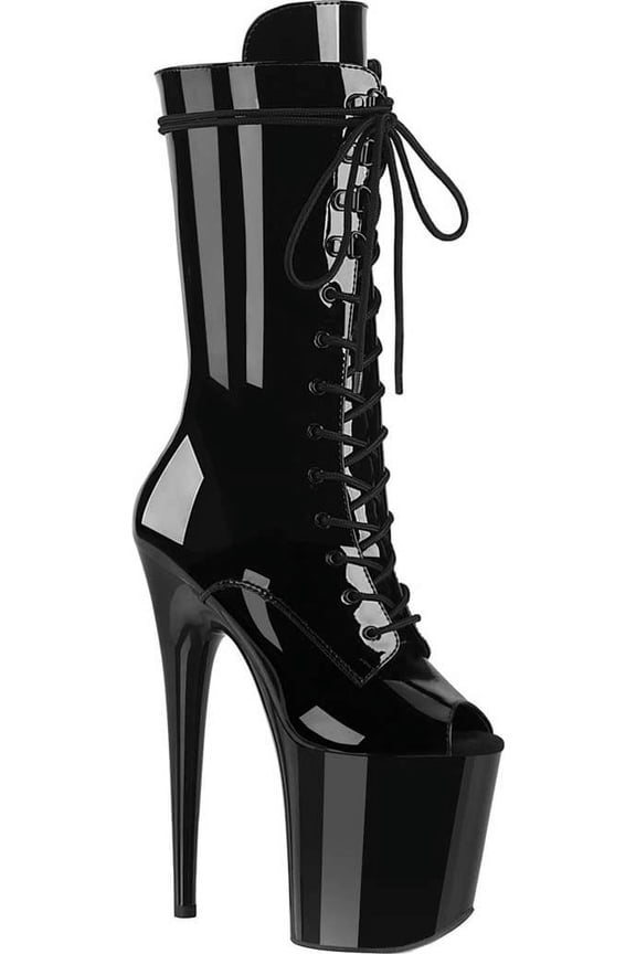 Women's Pleaser Flamingo 1051 Mid Calf Open Toe Bootie