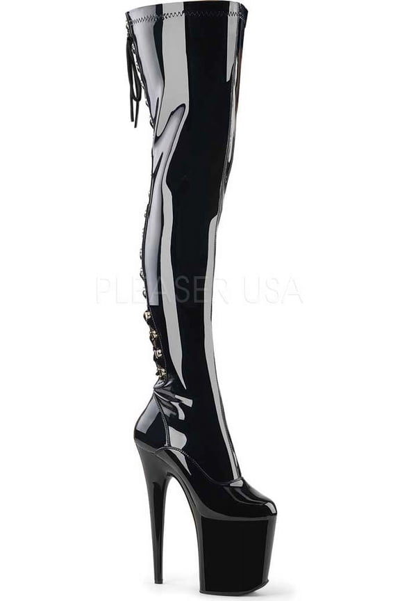 Women's Pleaser Flamingo-3063 Thigh High Back Lace Boot
