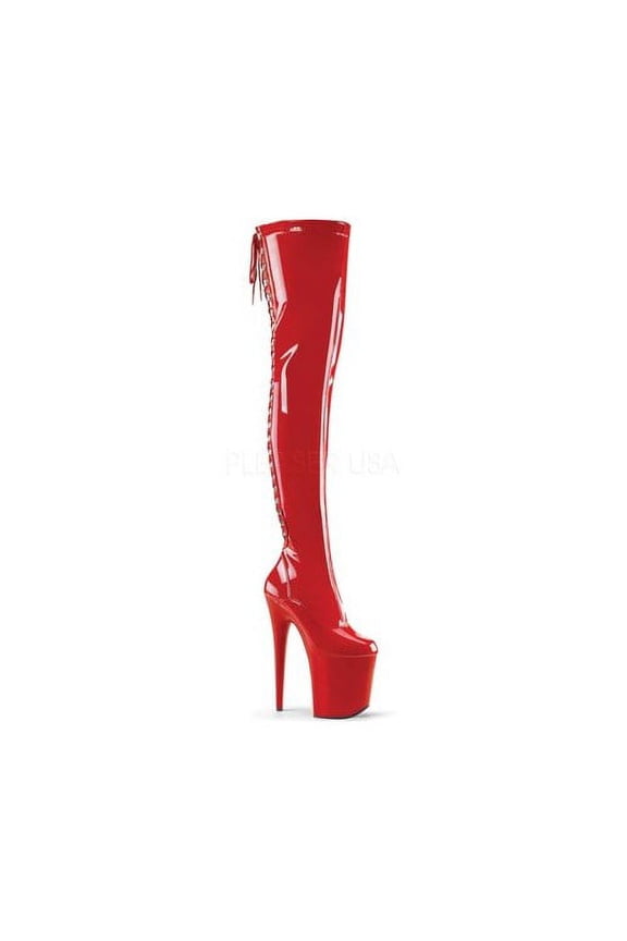 Women's Pleaser Flamingo-3063 Thigh High Back Lace Boot