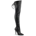 thumbnail image 1 of 5" Thigh BT W/Lacing Detail At The Rear - Blk Faux Leather, 8, 1 of 2