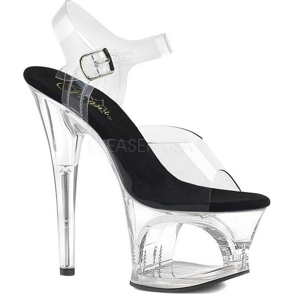 Women's Pleaser Moon 708 Cut-Out Platform Ankle-Strap Sandal