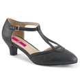 thumbnail image 1 of 2" Kitten Heel T-Strap Pump - Blk Faux Leather, 12, 1 of 2