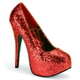 thumbnail image 1 of 5 3/4" Heel, 1 3/4" Hidden PF Wide Width Pump - Red Glitter, 16, 1 of 2
