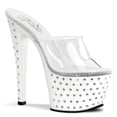thumbnail image 1 of 7" Rhinestone Studded Platform Slide - Clr/Wht, 8, 1 of 2