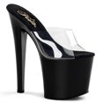 thumbnail image 1 of 7 1/2" Stiletto Heel Platform Slide - Clr/Blk, 5, 1 of 2